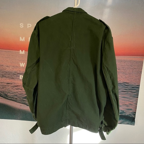 Green Army Military Button Down Shirt / Jacket - Picture 3 of 8